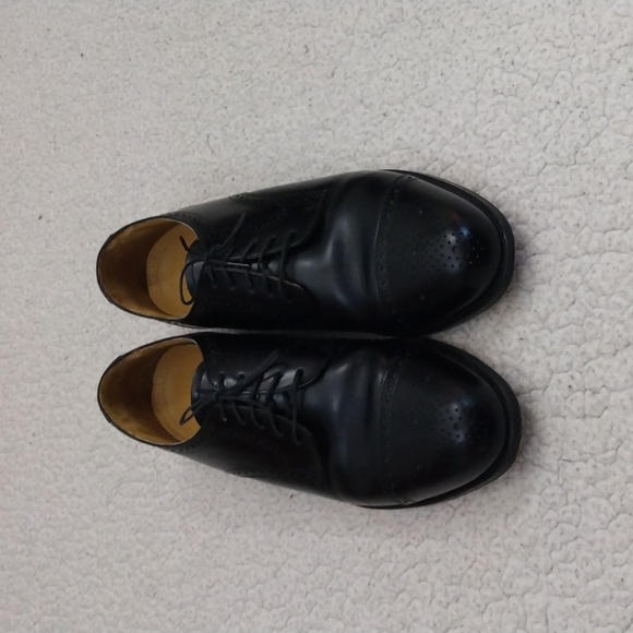 Bostonian Crown Windsor Black Leather Classic Semi Brogue Shoes 10.5 D